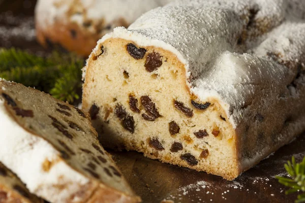 Festive Christmas German Stollen Bread — Stock Photo, Image