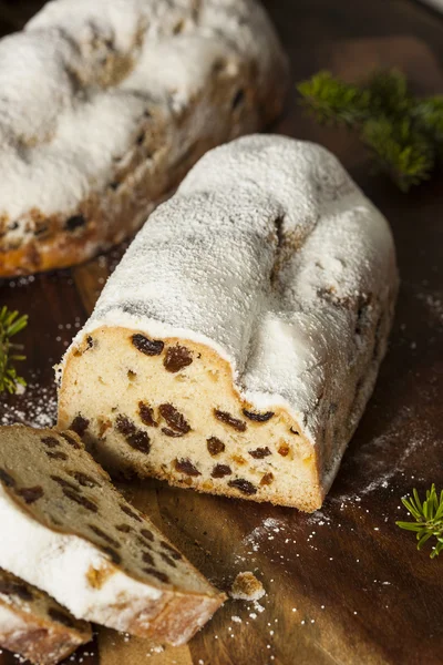 Festive Christmas German Stollen Bread — Stock Photo, Image