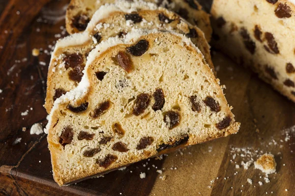 Festive Christmas German Stollen Bread — Stock Photo, Image