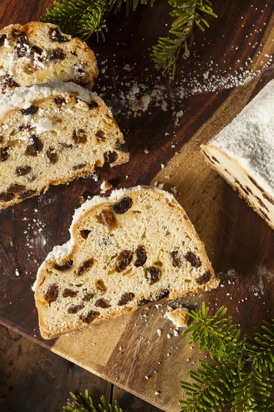 Festive Christmas German Stollen Bread — Stock Photo, Image