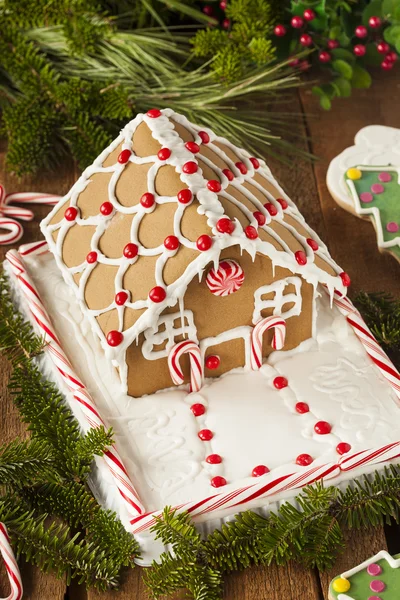 Caseiro Candy Gingerbread House — Fotografia de Stock