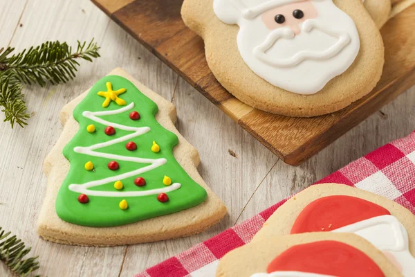 Biscotti fatti in casa di zucchero di Natale — Foto Stock