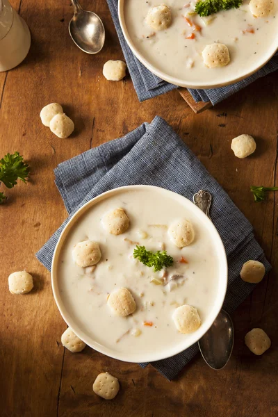 Homemade New England Clam Chowder — Stock Image Homemade New England Clam Chowder Stock Photo