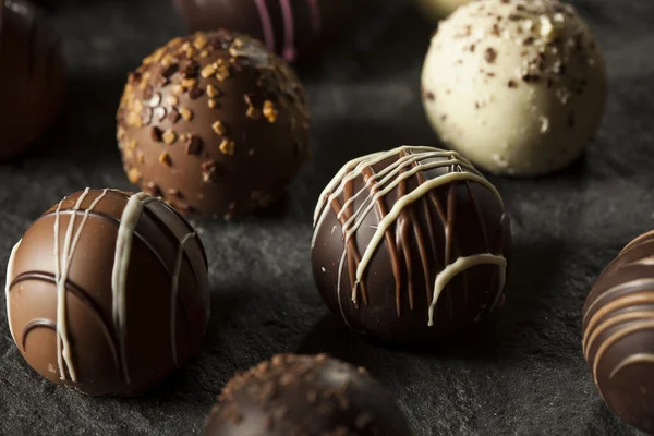 Fancy Dark Chocolate Truffles — Stock Photo, Image