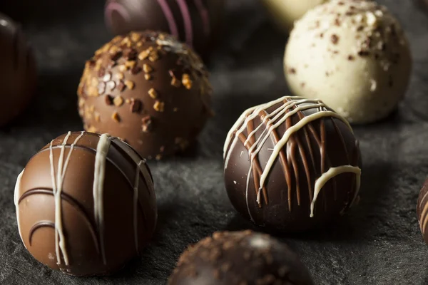 Fancy Dark Chocolate Truffles — Stock Photo, Image
