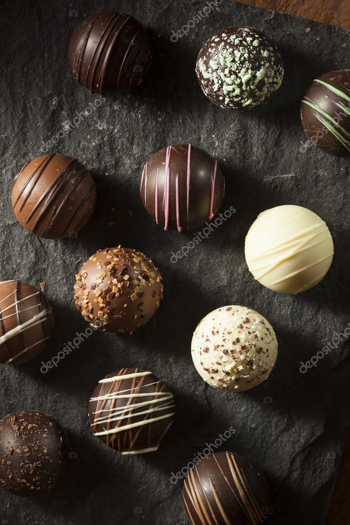 Fancy Dark Chocolate Truffles Stock Photo by ©bhofack2 61829819