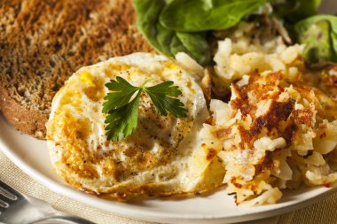 Organik ev yapımı kızarmış yumurta