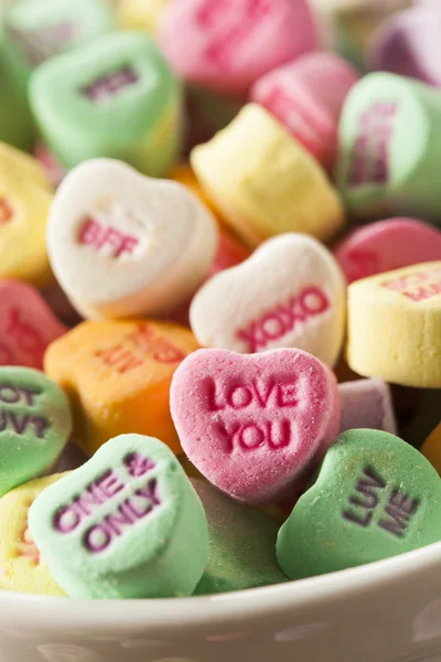 Renkli şeker konuşma Kalpler — Stok fotoğraf