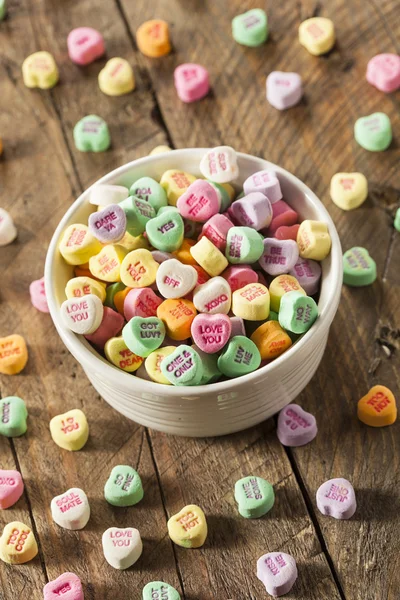 Coeurs de conversation de bonbons colorés — Photo