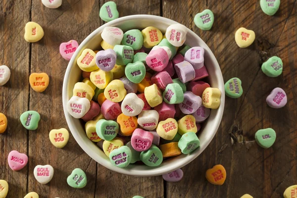 Colorful Candy Conversation Hearts — Stock Photo, Image