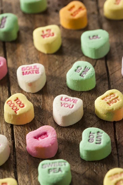 Colorful Candy Conversation Hearts — Stock Photo, Image