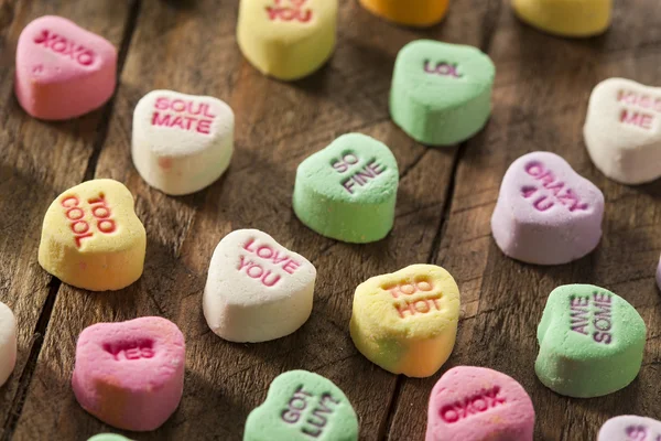Renkli şeker konuşma Kalpler — Stok fotoğraf