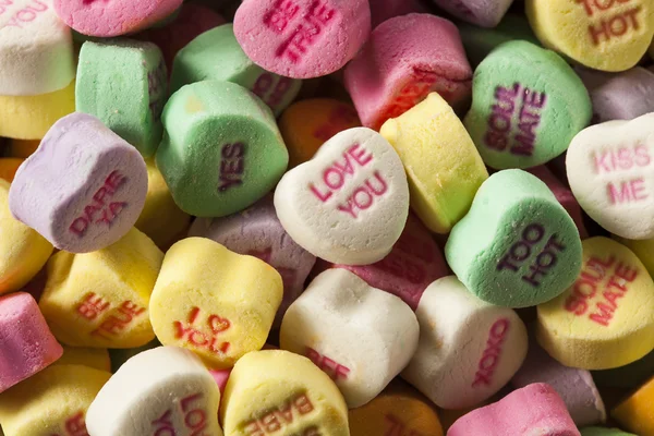 Colorful Candy Conversation Hearts — Stock Photo, Image