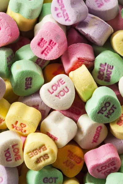 Colorful Candy Conversation Hearts — Stock Photo, Image