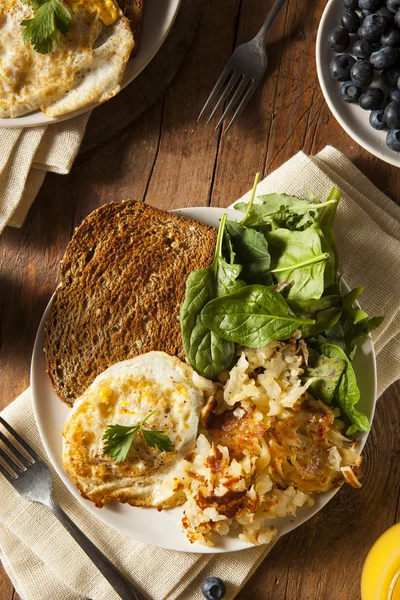 Organic Homemade Fried Eggs — Stock Photo, Image