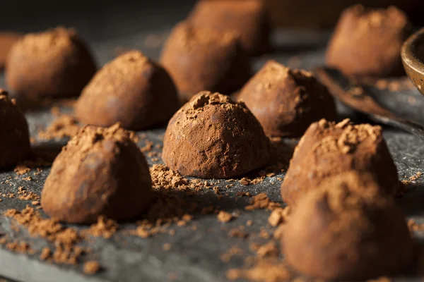 Tartufi al cioccolato fondente di fantasia — Foto Stock