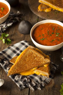 Homemade Grilled Cheese with Tomato Soup clipart