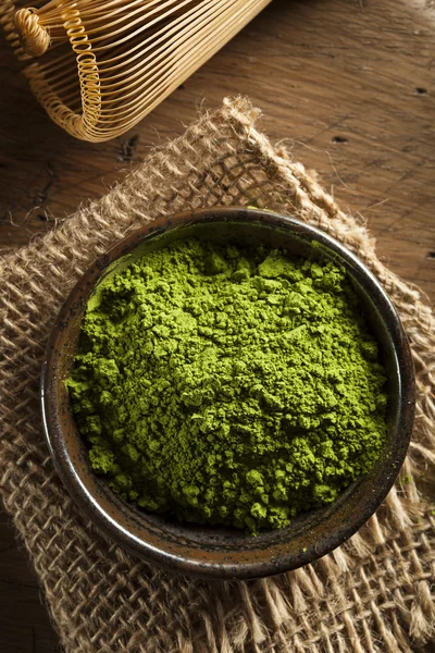 Té Matcha verde orgánico crudo — Foto de Stock