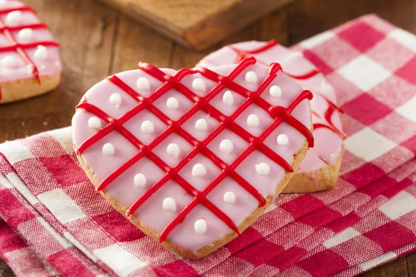 Homemade Pink Valentine's Day Cookies — Stock Photo, Image