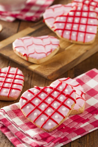 Hausgemachte rosa Valentinstag-Plätzchen — Stockfoto