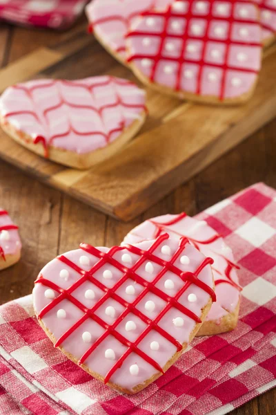 Homemade Pink Valentine's Day Cookies — Stock Photo, Image