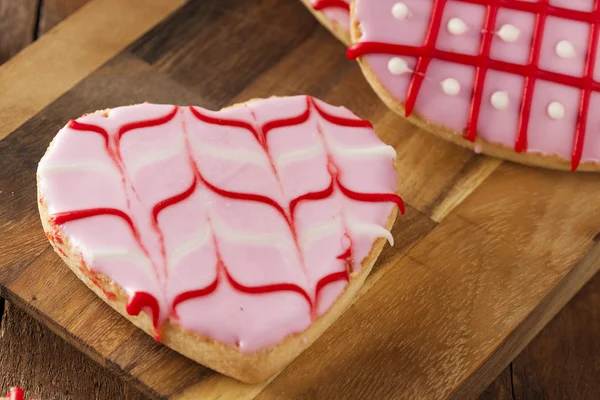 Homemade Pink Valentine's Day Cookies — Stock Photo, Image