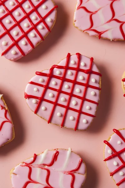 Homemade Pink Valentine's Day Cookies — Stock Photo, Image