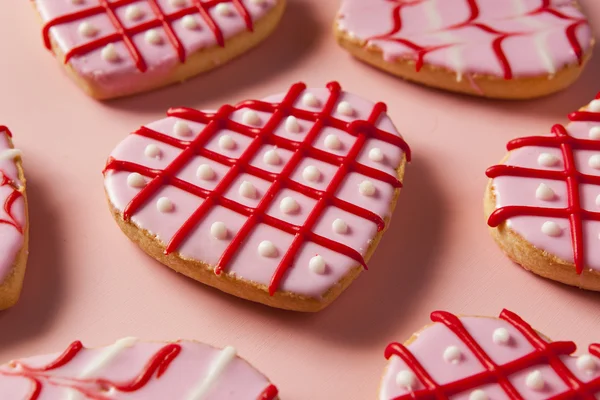 Homemade Pink Valentine's Day Cookies — Stock Photo, Image