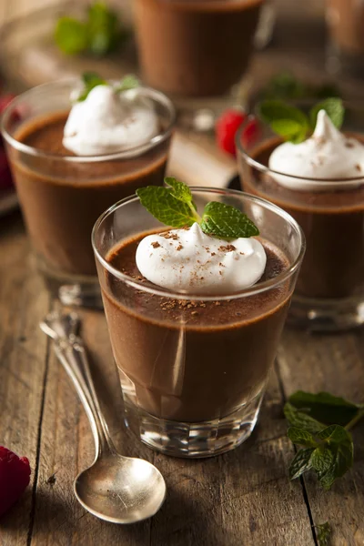 Hausgemachtes Mousse aus dunkler Schokolade — Stockfoto