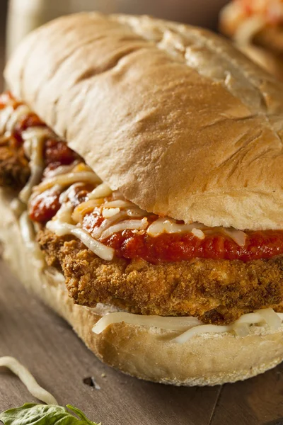 Hearty Homemade Chicken Parmesan Sandwich — Stock Photo, Image