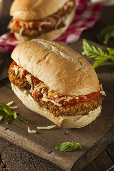 Hearty Homemade Chicken Parmesan Sandwich — Stock Photo, Image