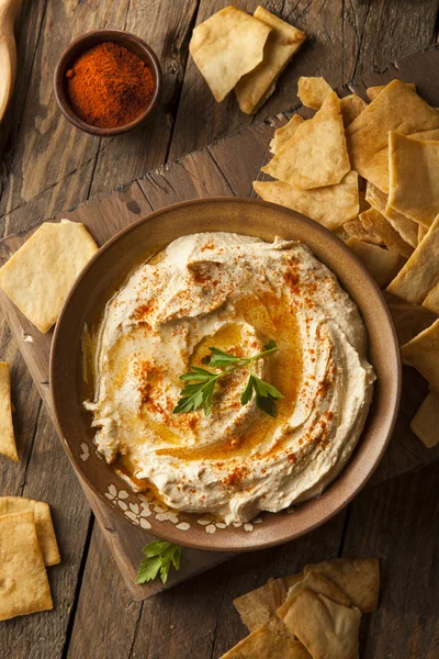 Hummus crémeux maison sain — Photo