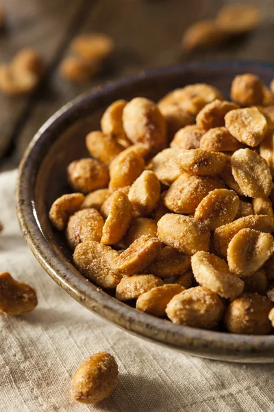 Domácí med pražené arašídy — Stock fotografie