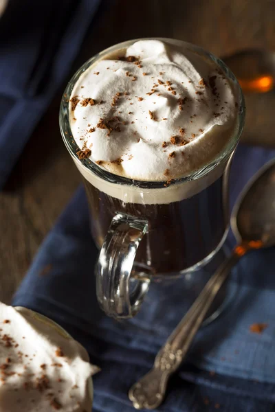 Homemade Irish Coffee with Whiskey — Stock Photo, Image