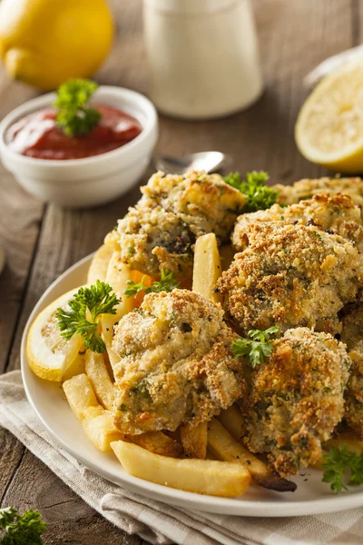 Huîtres frites panées maison — Photo