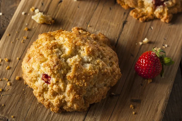 Homemade Strawberry Scones for Breakfast — Stock Photo, Image