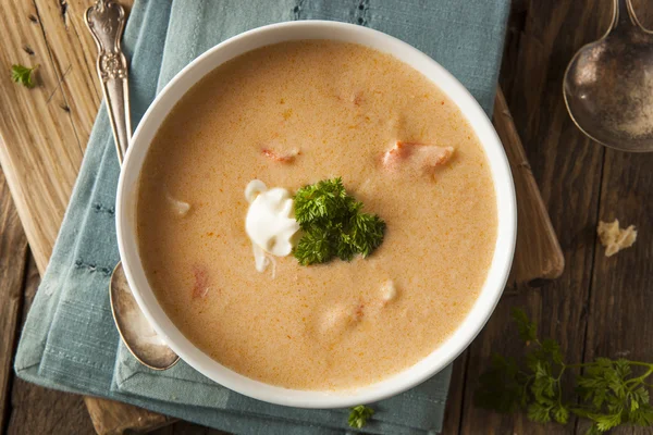 Homemade Lobster Bisque Soup — Stock Photo, Image