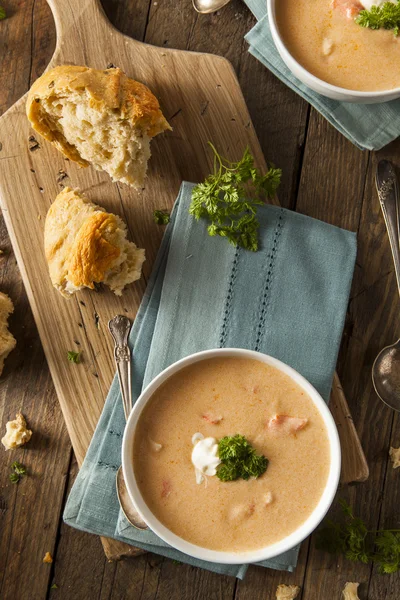 Homemade Lobster Bisque Soup — Stock Photo, Image