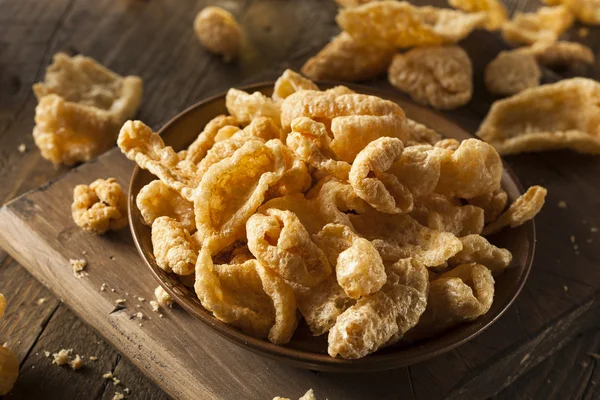 Homemade Fatty Pork Rinds — Stock Photo, Image