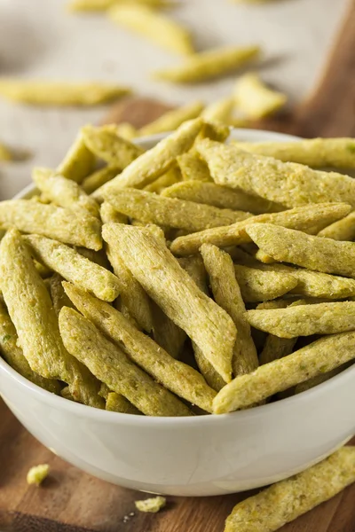 Healthy Organic Snap Pea Chips — Stock Photo, Image