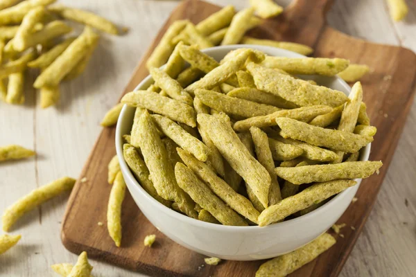 Healthy Organic Snap Pea Chips — Stock Photo, Image
