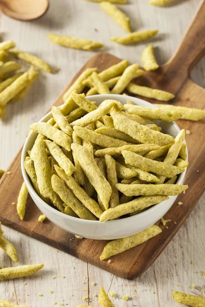 Hälsosam ekologisk Snap ärter Chips — Stockfoto