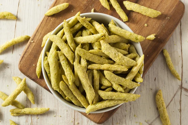 Healthy Organic Snap Pea Chips — Stock Photo, Image