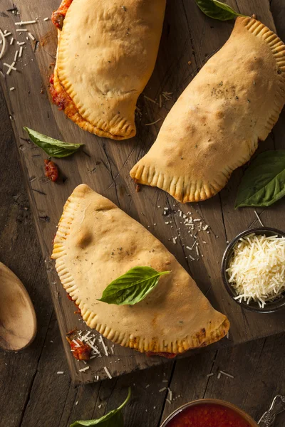 Homemade Italian Meat and Cheese Calzones — Stock Photo, Image