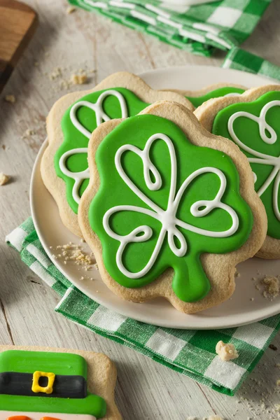 Trifoglio verde St Patricks Day Biscotti — Foto Stock