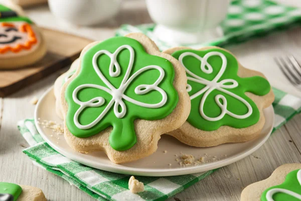 Zöld lóhere lóherék cookie-k — Stock Fotó