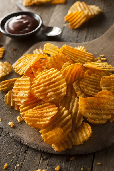 Hot Barbeque Potato Chips — Stock Photo, Image