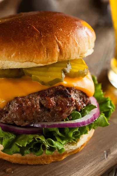 Hambúrguer de bisonte alimentado com grama — Fotografia de Stock