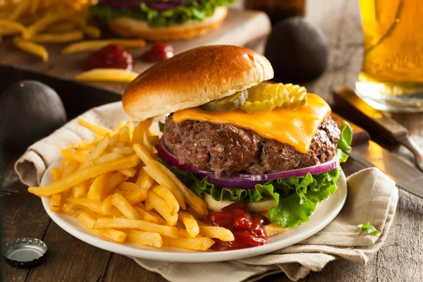 Grass gevoed Bison Hamburger — Stockfoto