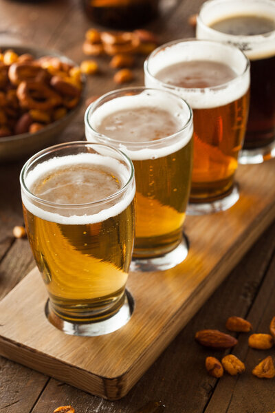 Assorted Beers in a Flight